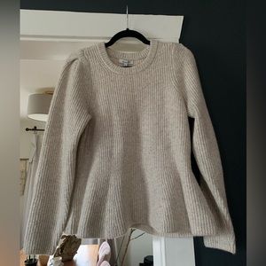 NWT Madewell oatmeal peplum sweater